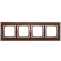 Simon 54 Nature Ramka poczwórna drewniana ZŁOTY ORZECH DRN4/86 WMDZ-0140xS-086