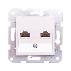 KARRE Gniazdo komputerowe podwójne RJ45 kat 5e białe 90963634