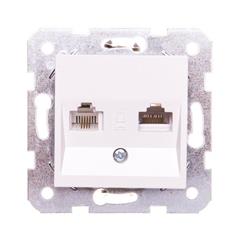 KARRE Gniazdo teleinformatyczne RJ11/RJ45 kat 5e białe 90963635