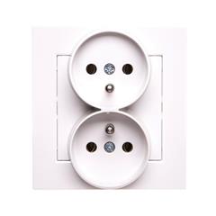 KARRE Gniazdo podwójne z/u monoblok białe 90960071