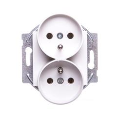 KARRE Gniazdo podwójne z/u białe 90964671