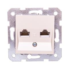 KARRE Gniazdo komputerowe podwójne RJ45 kat 5e krem 90963734