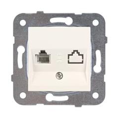 KARRE Płytka czołowa z ramką szkieletową do gniazd teleinformatycznych mocowanie typu keyston jack krem 90963748