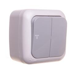 PALMIYE Łącznik świecznikowy 2-grupowy IP54 szary 90555502