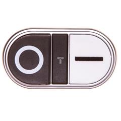 Przycisk sterowniczy 22mm podwójny biało/czarny z samopowrotem bez adaptera /I-0/ LPCB7224