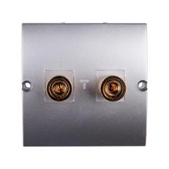 Simon Classic Gniazdo głośnikowe pojedyncze aluminium metalizowane MGL2.02/26 WMCG-01000x-D013