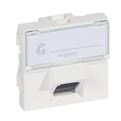 MOSAIC Gniazdo komputerowe pojedyncze RJ45  kat.6  FTP 2-moduły kątowe białe 076505