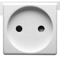 Gniazdo pojedyncze b/u 16A 2 moduły białe standard francuski ELIT00874