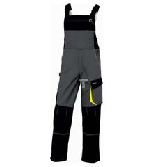 Ogrodniczki D-MACH z poliestru/bawełny szaro-żółte XL DMSALGJXG