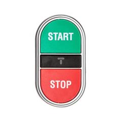 Przycisk sterowniczy dwuklawiszowy kryty z samoczynnym powrotem zielony/czerwony bez adaptera START-STOP LPCB7133