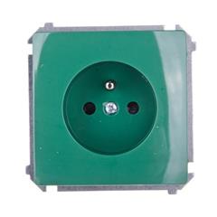 Simon Basic Gniazdo pojedyncze z/u 16A IP20 z przesłoną torów zielone BMGZ1z.01/33 WMUW-00111x-Z021