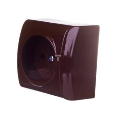 BIS Gniazdo pojedyncze b/u 16A IP20 brązowe GN-1B/24