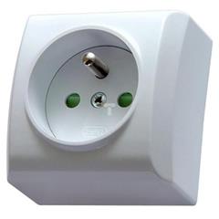 BIS Gniazdo pojedyncze z/u 16A IP20 z przesłonami torów białe GN-1BZP/00