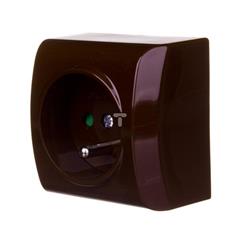 BIS Gniazdo pojedyncze z/u 16A IP20 z przesłonami torów brązowe GN-1BZP/24