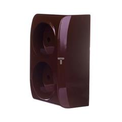 BIS Gniazdo podwójne b/u 16A IP20 brązowe GN-2B/24