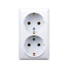 BIS Gniazdo podwójne z/u SCHUKO 16A IP20 białe GN-2BS/00