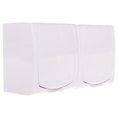 MADERA Gniazdo hermetyczne podwójne z/u SCHUKO z przesłonami torów i klapką białe GNH-2NSP/00/w