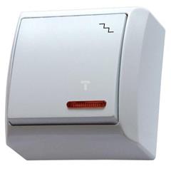 BIS Łącznik schodowy 10AX IP20 z podświetleniem LED  pomarańczowym biały ŁN-3BS/00