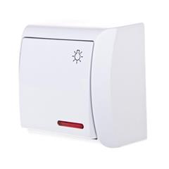 BIS Przycisk ''światło'' 1Z 10AX IP20 z podświetleniem LED pomarańczowym biały ŁN-5BS/00