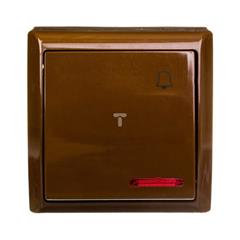 BIS Przycisk ''dzwonek'' 1Z 10AX IP20 z podświetleniem LED pomarańczowym brązowy ŁN-6BS/24