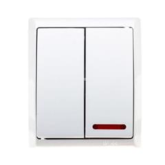 FALA Łącznik hermetyczny świecznikowy 16A IP44 z podświetleniem LED pomarańczowym biały ŁNH-2HS/00