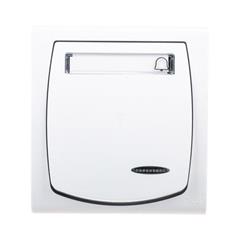 MADERA Przycisk hermetyczny ''dzwonek'' 1Z 10AX IP44 z podświetleniem LED pomarańczowym biały ŁNH-6NS/00