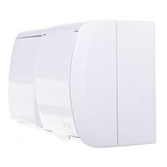 FALA Łącznik hermetyczny jednobiegunowy 16AX + gniazdo hermetyczne pojedyncze z/u 16A IP44 z klapką białe ZH-Ł1G/00/w