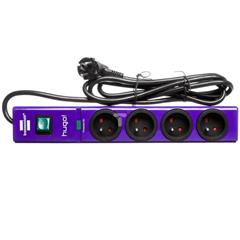 Przedłużacz listwowy przepięciowy hugo! 19500A 2m 4 gniazda fioletowy H05VV-F 3G1,5 1150614334