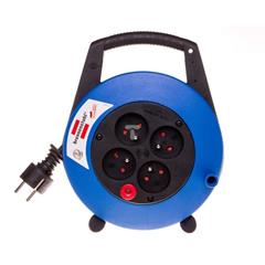 Przedłużacz zwijany kompaktowy Vario Line 4x230V 5m czarno-niebieski H05VV-F 3G1,5 19,5x24x7,5cm 1092234