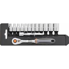 Klucze nasadowe 1/4 cala /zestaw 14szt./ 08-652