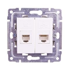 DANTE Gniazdo teleinformatyczne RJ45 kat. 5e nieekranowane + RJ11 białe 450469