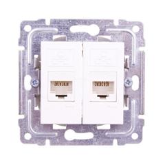 DANTE Gniazdo komputerowe podwójne 2xRJ45 kat.5e nieekranowane białe 450467