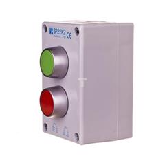 Kaseta sterownicza 2-otworowa z przyciskami zielony/czerwony szara IP65 SP22K2\01-1