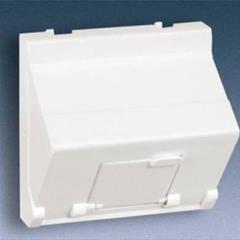 Simon Connect Płytka K45 gniazda teleinformatycznego pojedynczego RJ skośna z przesłoną czysta biel K80/9 TSC-K80-9