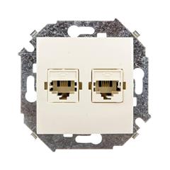 Simon 15 Gniazdo telefoniczne podwójne 2xRJ11 beżowe 1591589-031 WS15-1591589-031