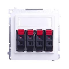 Simon Basic Gniazdo głośnikowe poczwórne z polem opisowym białe BMGL34.01/11 WMUG-04000x-1011