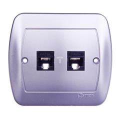 Simon Akord Gniazdo komputerowe podwójne 2xRJ45 kat.5e aluminium metalizowane AF52/26 WMAK-4520xx-D013