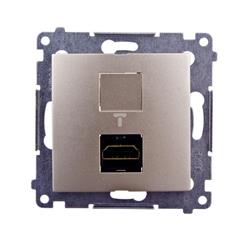 Simon 54 Gniazdo HDMI metalizowane złoty mat DGHDMI.01/44 WMDH-0XXXX1-044