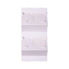 Simon Connect Płytka K45 gniazda teleinformatycznego poczwórnego 4xRJ skośna z przesłoną czysta biel S80C/9 TSC-S80C-9