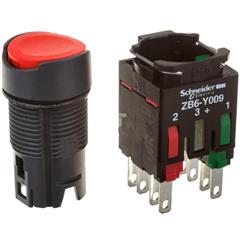 Przycisk sterowniczy 16mm 1Z/1R z samopowrotem czerwony IP65 XB6AA45B
