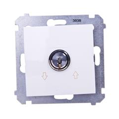 Simon 54 Łącznik żaluzjowy na kluczyk trzypozycyjny /I-0-II/ biały DPZK.01/11 WMDL-0K04Px-011