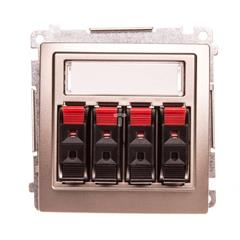 Simon Basic Gniazdo głośnikowe poczwórne z polem opisowym satynowe BMGL34.01/29 WMUG-04000x-H011