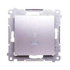 Simon 54 Łącznik jednobiegunowy z podświetleniem srebrny mat DW1AL.01/43 WMDL-011x2x-043