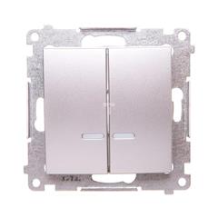 Simon 54 Łącznik świecznikowy z podświetleniem srebrny mat DW5ABL.01/43 WMDL-551x2x-043