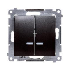 Simon 54 Łącznik świecznikowy z podświetleniem antracyt DW5ABL.01/48 WMDL-551x2x-048