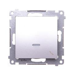 Simon 54 Łącznik schodowy z podświetleniem srebrny mat DW6AL.01/43 WMDL-061x2x-043