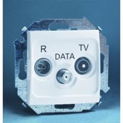 Simon 15 Gniazdo antenowe R/TV/DATA białe 1591048-030 WS15-1591048-030