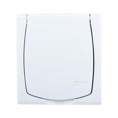 MADERA Gniazdo hermetyczne pojedyncze z/u 16A IP44 z klapką białe GNH-1NZ/00/w