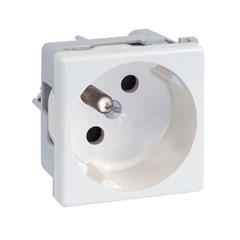 Simon Connect Gniazdo K45 pojedyncze DATA z/u 16A IP20 z kluczem uprawniającym i wskaźnikiem zasilania czysta biel KLS02/9 TSC-K