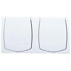 MADERA Gniazdo hermetyczne podwójne z/u 16A IP44 z klapką białe GNH-2NZ/00/w